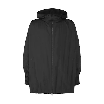 HOMME PLISSÉ ISSEY MIYAKE SS24 Black Pleated Hooded Jacket for Men HP46FC276-15