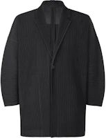 HOMME PLISSÉ ISSEY MIYAKE SS24 Black Pleated Single-Button Loose Jacket Menswear HP46JL126-15 HOMME PLISSÉ ISSEY MIYAKE SS24 Black Pleated Single-Button Loose Jacket Menswear HP46JL126-15