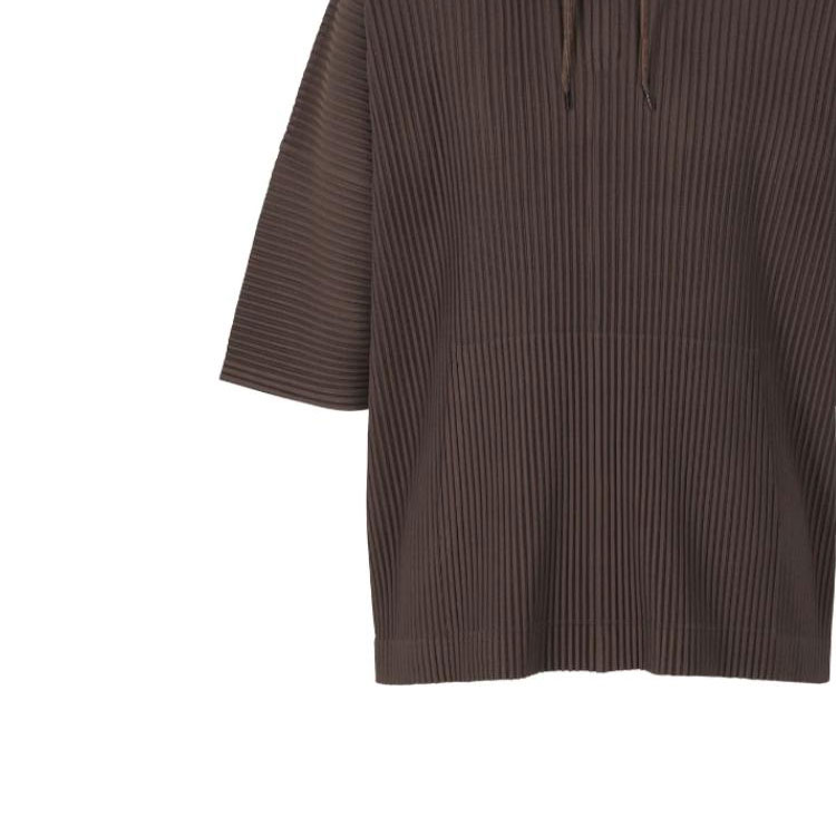 Sizing Homme Plissé Issey Miyake SS24 男裝棕色褶皺寬鬆連帽衫 HP46JK127-47