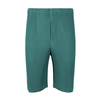 Homme Plissé Issey Miyake SS24 Iron Blue Pleated Relaxed Fit Shorts for Men. HP46JF124-63