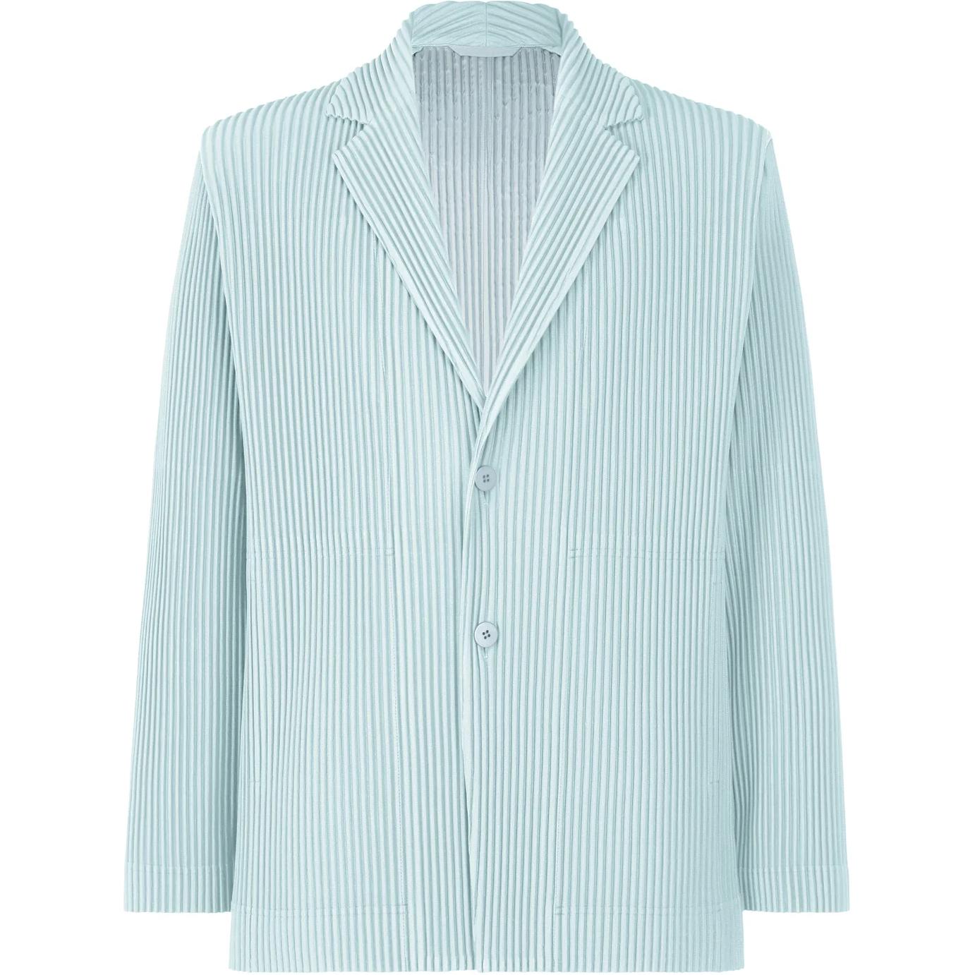 HOMME PLISSÉ ISSEY MIYAKE SS24 Light Blue Pleated Single-Breasted Jacket HP46JD155-71