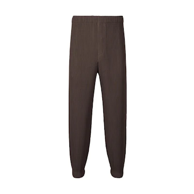 Homme Plissé Issey Miyake SS24 Mid-Waist Pleated Relaxed Pants Dark Brown Men. HP46JF129-47
