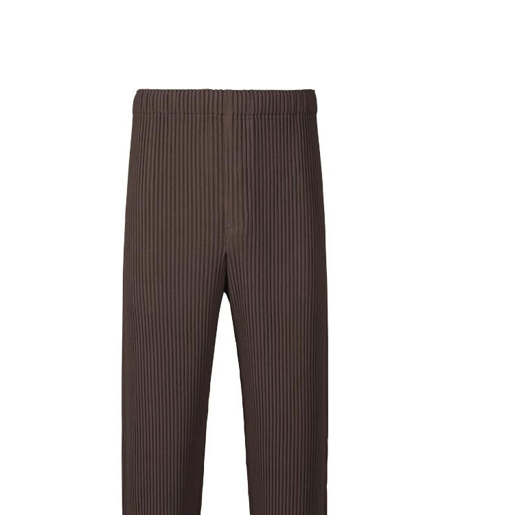 Lookbook Homme Plissé Issey Miyake SS24 中腰褶皺寬鬆長褲 深棕 男裝 HP46JF129-47