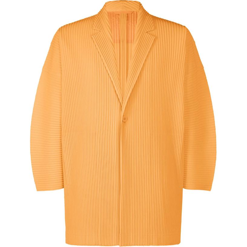 Homme Plissé Issey Miyake SS24 Pleated Button Loose Jacket Melon Orange Men’s. HP46JL126-33