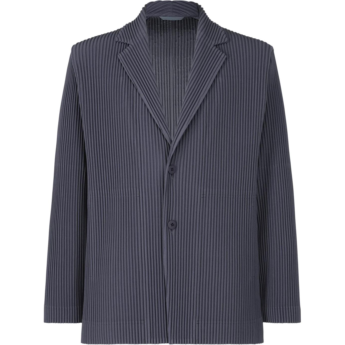 HOMME PLISSÉ ISSEY MIYAKE SS24 Pleated Single-Breasted Jacket Blue Carbon HP46JD155-76