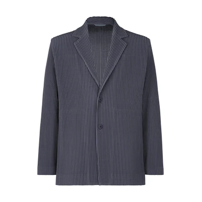 HOMME PLISSÉ ISSEY MIYAKE SS24 Pleated Single-Breasted Jacket Blue Carbon HP46JD155-76
