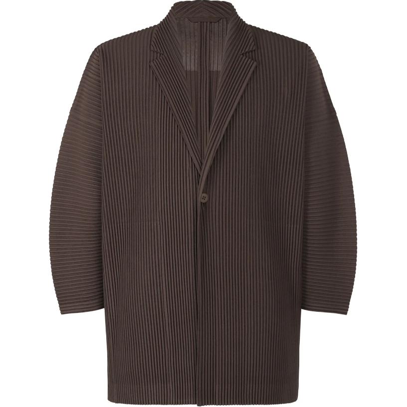 HOMME PLISSÉ ISSEY MIYAKE SS24 Single Button Oversized Jacket Men Brown HP46JL126-47