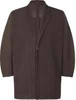 HOMME PLISSÉ ISSEY MIYAKE SS24 Single Button Oversized Jacket Men Brown HP46JL126-47 HOMME PLISSÉ ISSEY MIYAKE SS24 Single Button Oversized Jacket Men Brown HP46JL126-47