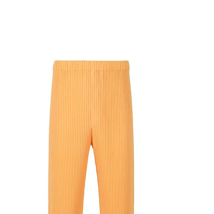 Shop Homme Plissé Issey Miyake SS24 純色百褶休閒褲 橙色 男款 HP46JF129-33