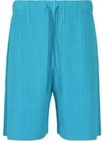 Homme Plissé Issey Miyake SS24 Turquoise Loose Pleated Shorts for Men. HP46JF140-74 Homme Plissé Issey Miyake SS24 Turquoise Loose Pleated Shorts for Men. HP46JF140-74