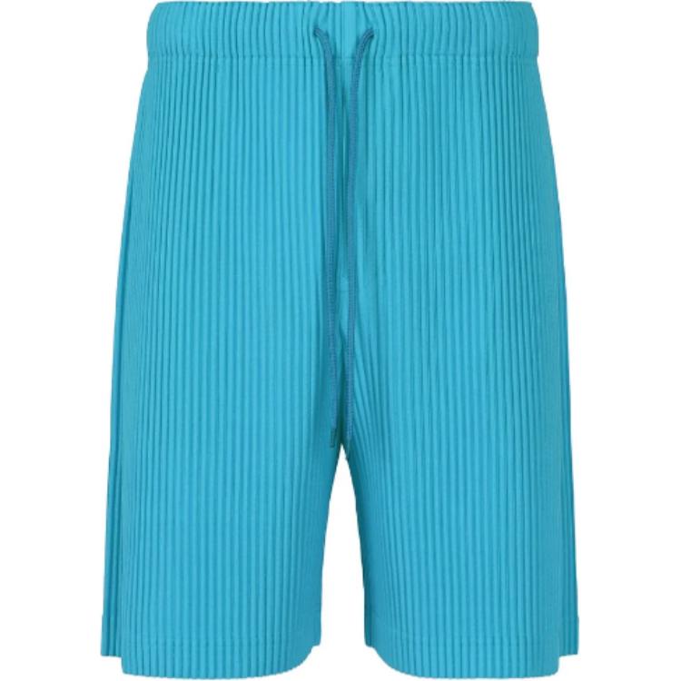 Order Homme Plissé Issey Miyake SS24 藍綠色男士寬鬆百褶短褲 HP46JF140-74
