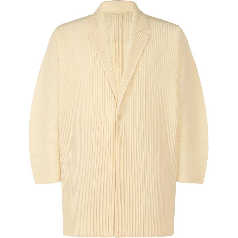 HOMME PLISSÉ ISSEY MIYAKE SS24 Vanilla White Loose-Fit Long-Sleeve Jacket HP46JL126-03