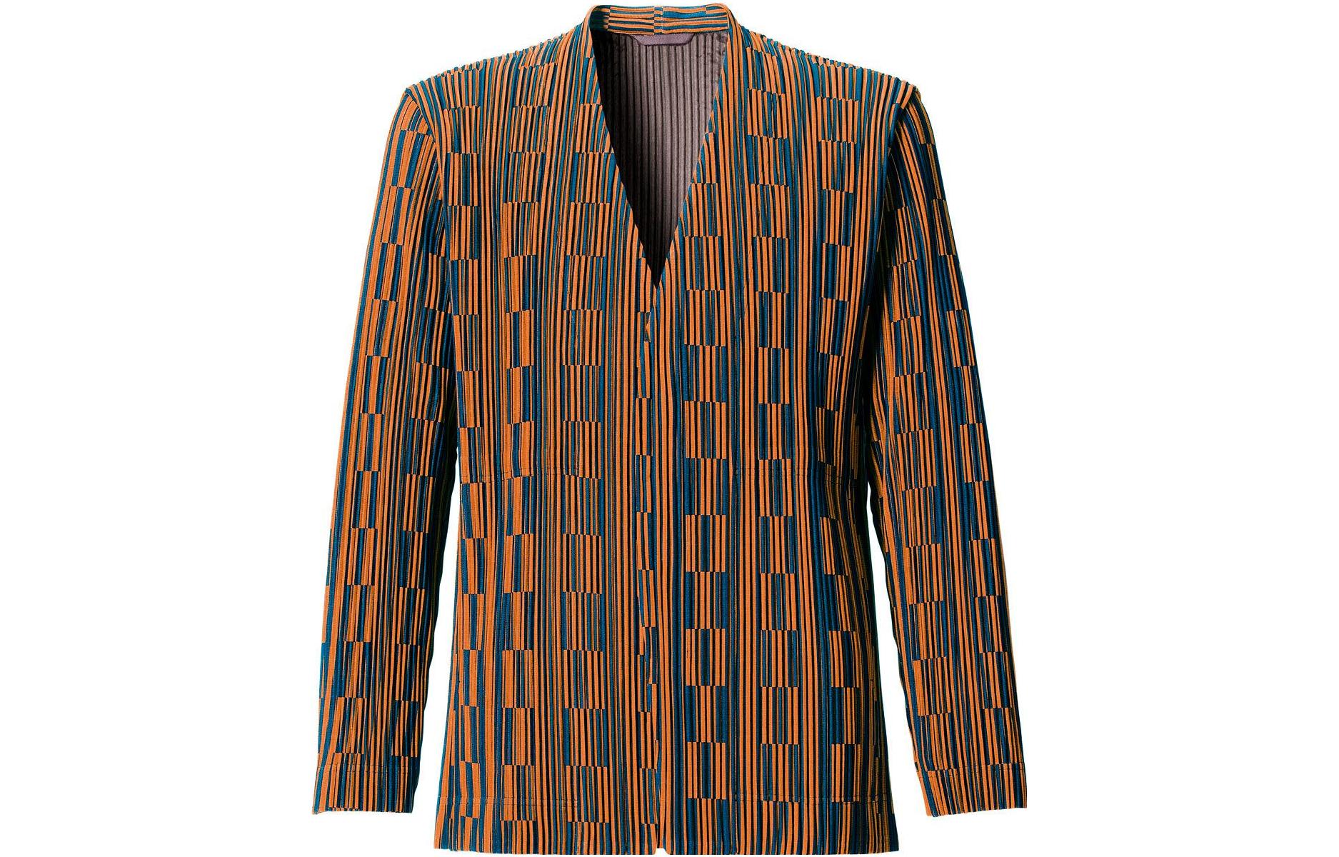 HOMME PLISSÉ ISSEY MIYAKE Striped Pattern Jacket Orange Menswear HP11JD224-32