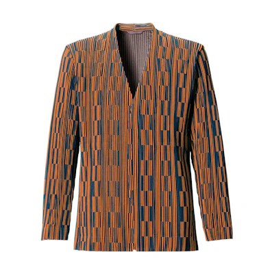 HOMME PLISSÉ ISSEY MIYAKE Striped Pattern Jacket Orange Menswear HP11JD224-32