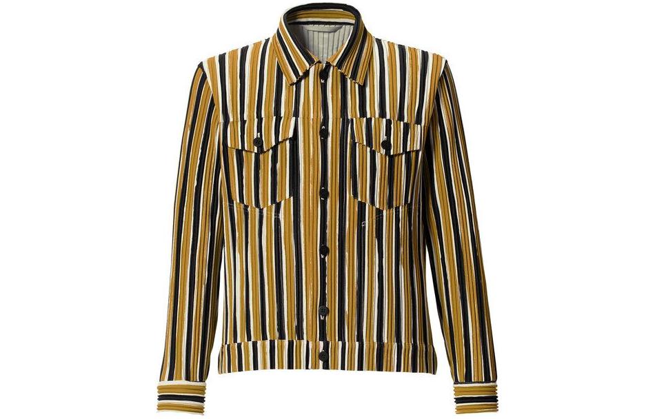 HOMME PLISSÉ ISSEY MIYAKE Striped Pleated Jacket Beige () HP11JC204-42