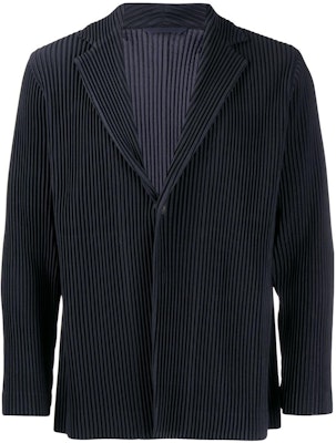 オムプリッセ イッセイミヤケ ストライプ シングルボタン ブレザー ネイビー メンズ HP18JD201-75 Order オムプリッセ イッセイミヤケ ストライプ シングルボタン ブレザー ネイビー メンズ HP18JD201-75