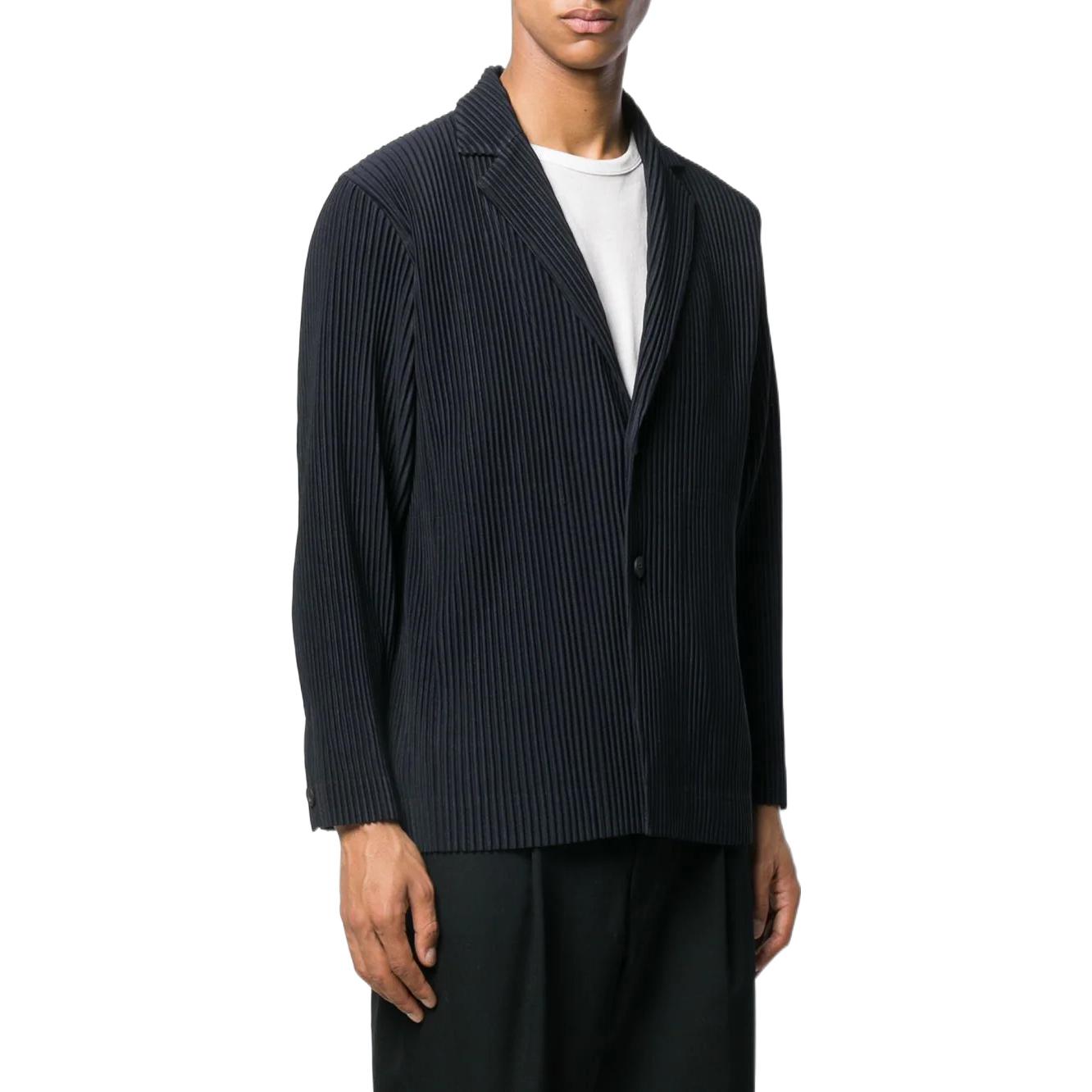 Purchase オムプリッセ イッセイミヤケ ストライプ シングルボタン ブレザー ネイビー メンズ HP18JD201-75