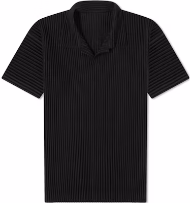 Homme Plissé Issey Miyake 黑色條紋修身POLO衫 HP38JM430-15 Buy Homme Plissé Issey Miyake 黑色條紋修身POLO衫 HP38JM430-15