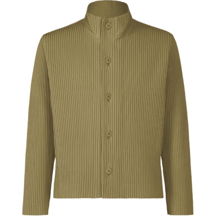 HOMME PLISSÉ ISSEY MIYAKE Tailored Pleated Khaki Jacket for Men HP33JD154-65