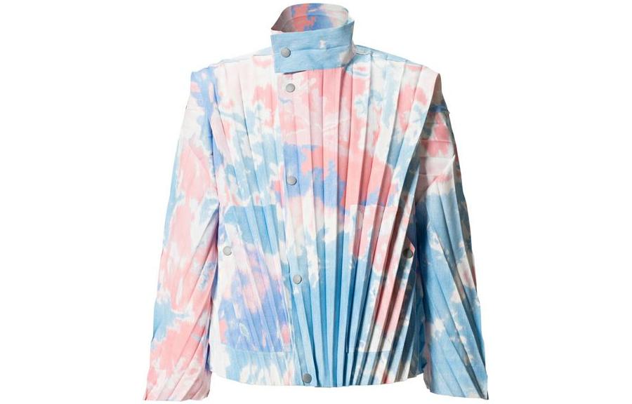 HOMME PLISSÉ ISSEY MIYAKE Tie-Dye Pleated High-Neck Jacket Multicolor HP11FC020-70