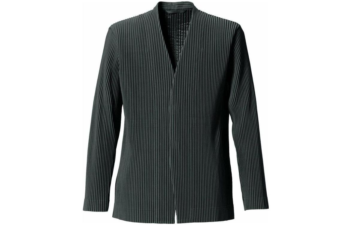 HOMME PLISSÉ ISSEY MIYAKE V-Neck Blazer Jacket Charcoal Gray HP13JD150-15