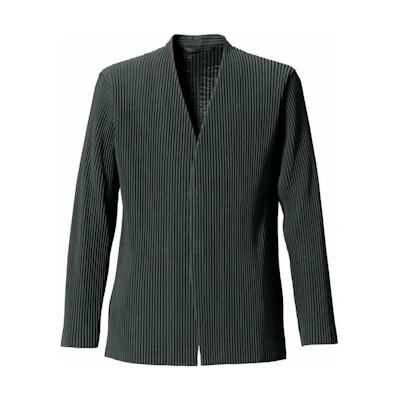 HOMME PLISSÉ ISSEY MIYAKE V-Neck Blazer Jacket Charcoal Gray HP13JD150-15