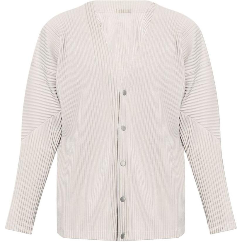 HOMME PLISSÉ ISSEY MIYAKE V-Neck Button-Up Jacket Grey Fashion HP47JL441-GREY