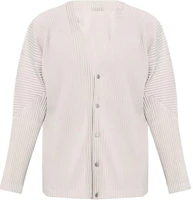 HOMME PLISSÉ ISSEY MIYAKE V-Neck Button-Up Jacket Grey Fashion HP47JL441-GREY HOMME PLISSÉ ISSEY MIYAKE V-Neck Button-Up Jacket Grey Fashion HP47JL441-GREY