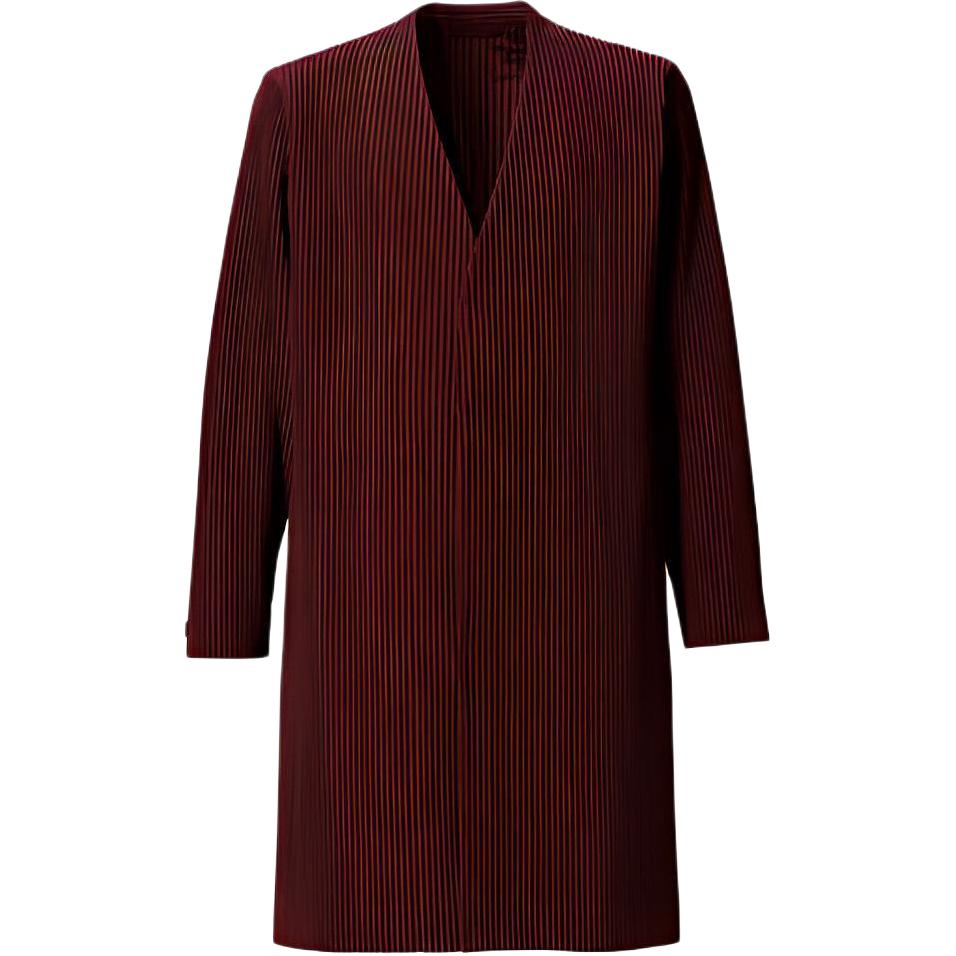 HOMME PLISSÉ ISSEY MIYAKE V-Neck Plain Long-Sleeve Jacket for Men HP03JD214-83