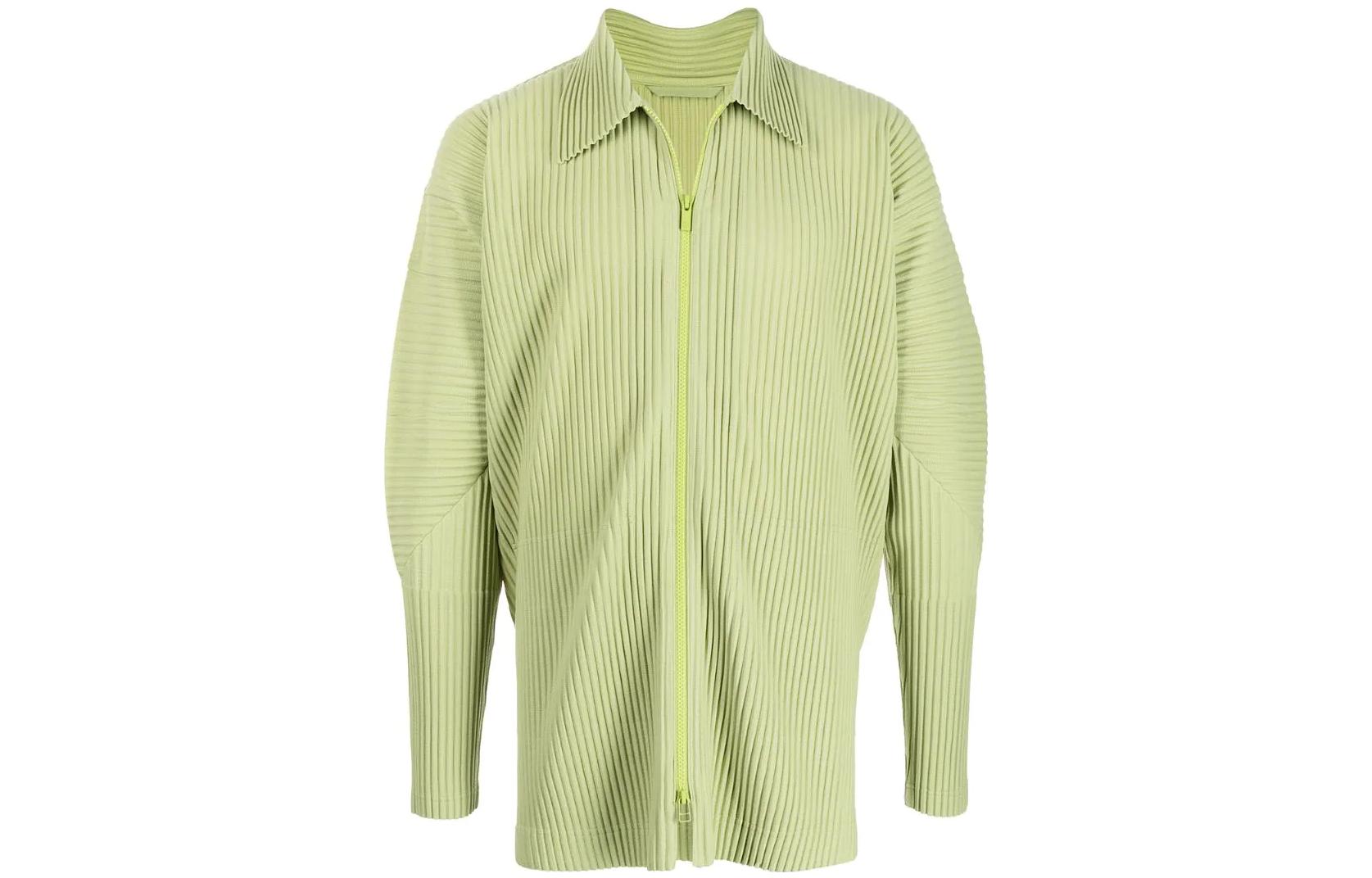 HOMME PLISSÉ ISSEY MIYAKE Zip Shirt Jacket Green HP26JL10661