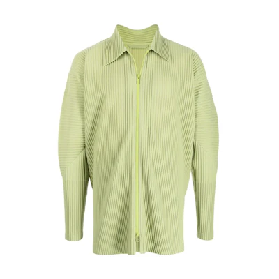 HOMME PLISSÉ ISSEY MIYAKE Zip Shirt Jacket Green HP26JL10661