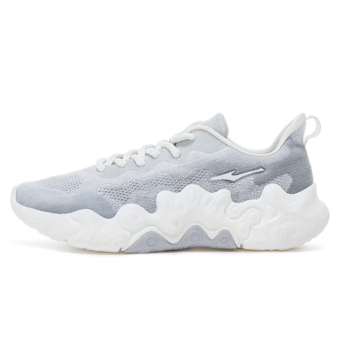 Hongxing Erke Breathable Cushioning Low-Top Running Shoes Gray White 11123214090-105