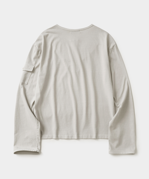Order Hoobs [Wooyoung X Hoovs] Military Slim Henley Long Sleeve [Cream White] HVS26-TS135