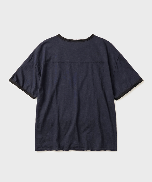 Lookbook HOOBS Layered Slub Crop Short Sleeve T-Shirt [Navy] HVS26-TS97
