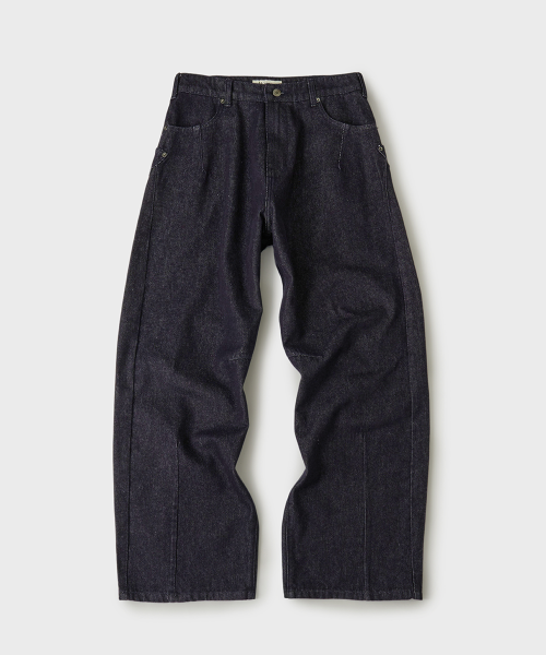 Order HOOBS Leather Pocket Curved Denim Pants [Non-Fade Indigo] HVS26-PT31