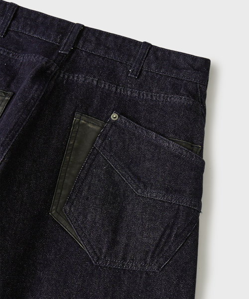 Purchase HOOBS Leather Pocket Curved Denim Pants [Non-Fade Indigo] HVS26-PT31