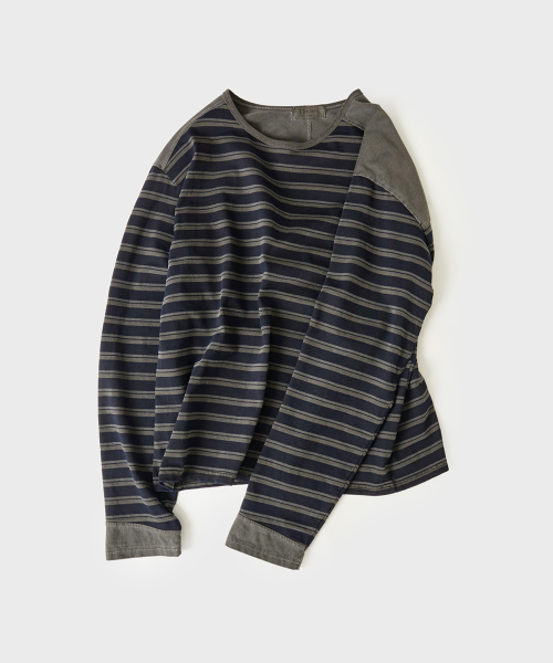 Hoobs Multi-Mix Stripe Long Sleeve [Navy] HVS26-TS72
