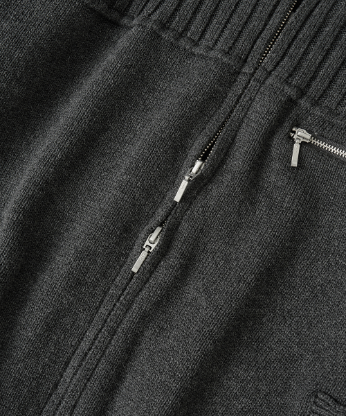 Shop Hoobs Multi Ribbed Zip-Up Knit [Charcoal] HVS26-KN20