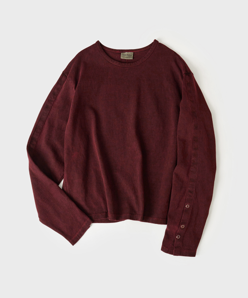 Hoobs Over-Dyed Eyelet Crop Long Sleeve [Dye Red] HVS26-TS71