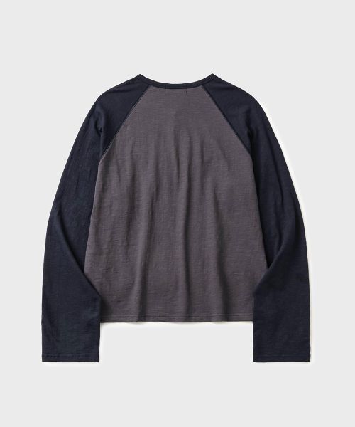Lookbook Hoobs Raglan Henley Neck Long Sleeve [Blue Charcoal] HVS26-TS121