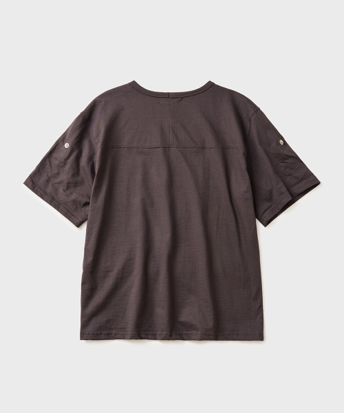 Lookbook HOOBS Roll-Up Sleeve Cropped T-Shirt [Purple Charcoal] HVS26-TS84