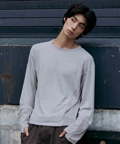 Hoobs Side Panel Slub Long Sleeve [Light Gray] HVS26-TS123