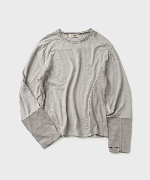 Order Hoobs Side Panel Slub Long Sleeve [Light Gray] HVS26-TS123