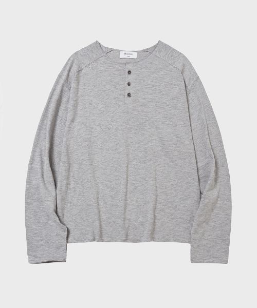 Hoobs VTG Interlock Henley Long Sleeve [Gray] HVS25-TS54 GR
