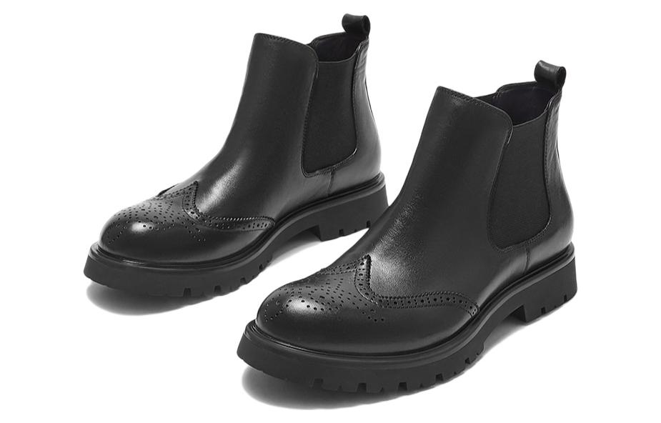 Lookbook 熱風切爾西靴「頭層牛皮黑色」 H93M2810