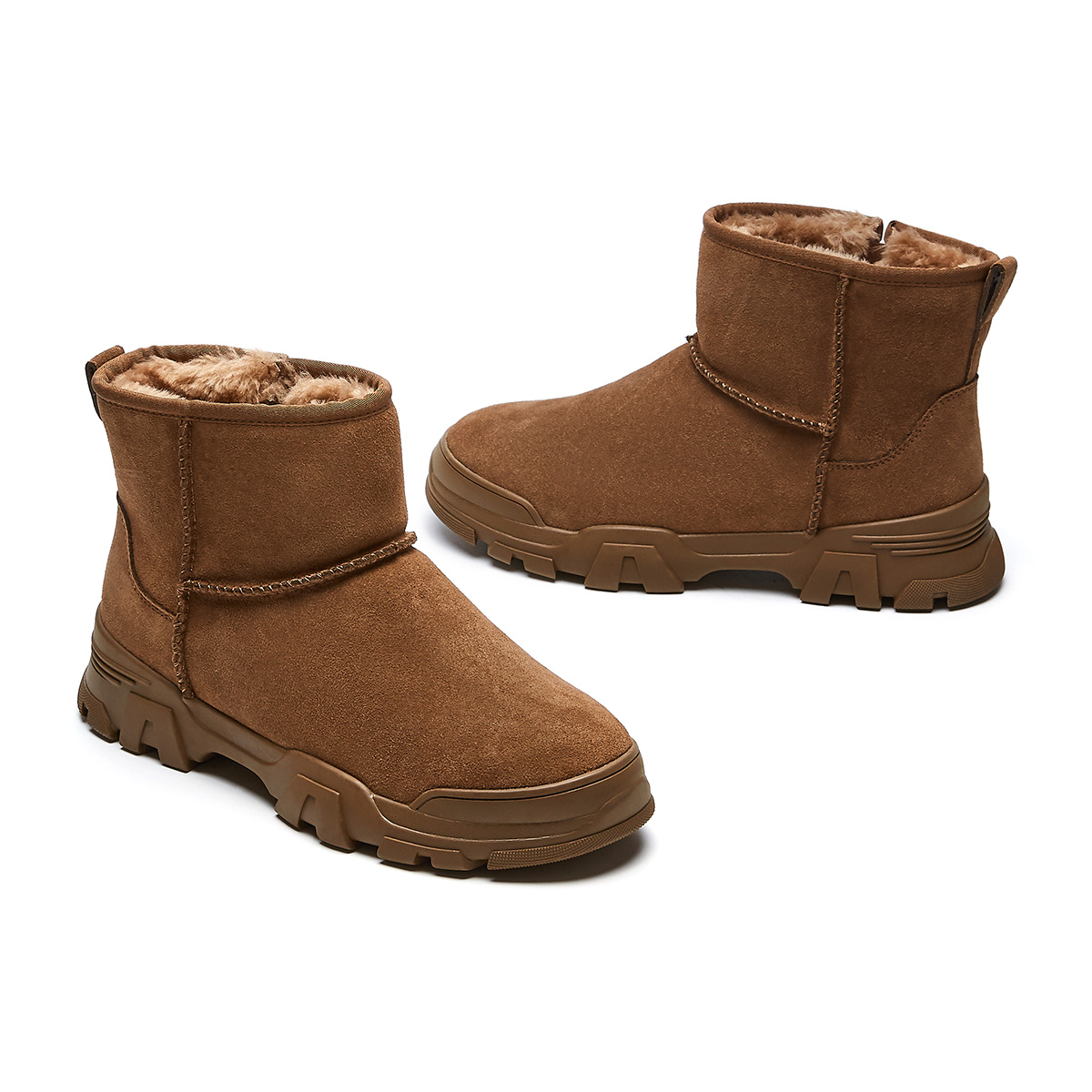 Sizing 핫윈드 소가죽 두꺼운 밑창 지퍼 '심플 트렌드 스노우 부츠' H89M0401