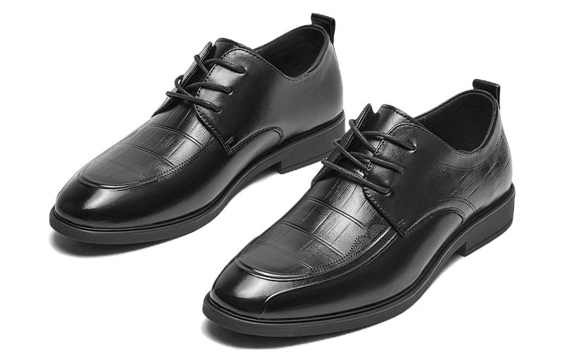 Order Hotwind Derby '頭層牛皮黑色時尚舒適皮鞋' H43M3509