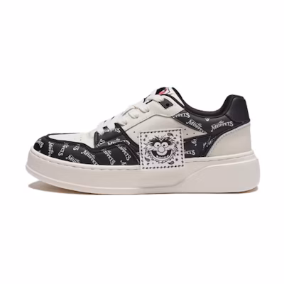 Hotwind Disney Puppet Ghost Series 'Two-Layer Leather Trendy Round Toe Lace-up Low-Top Sneakers'