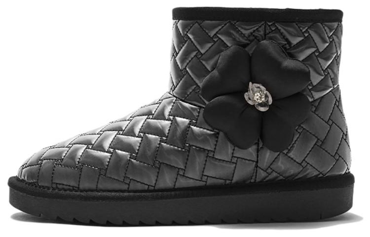 Hotwind Fabric Fashion Round Toe Thick Warm Snow Boots '3cm Women'