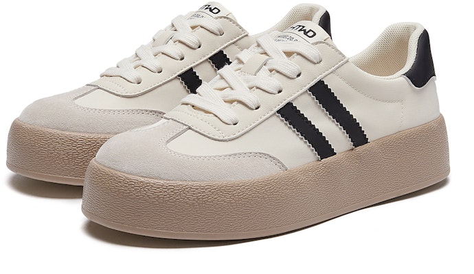 Hotwind Fabric Thick-Soled Low-Top Unisex Sneakers 'Q-Bounce Marshmallow' H14W3315 3